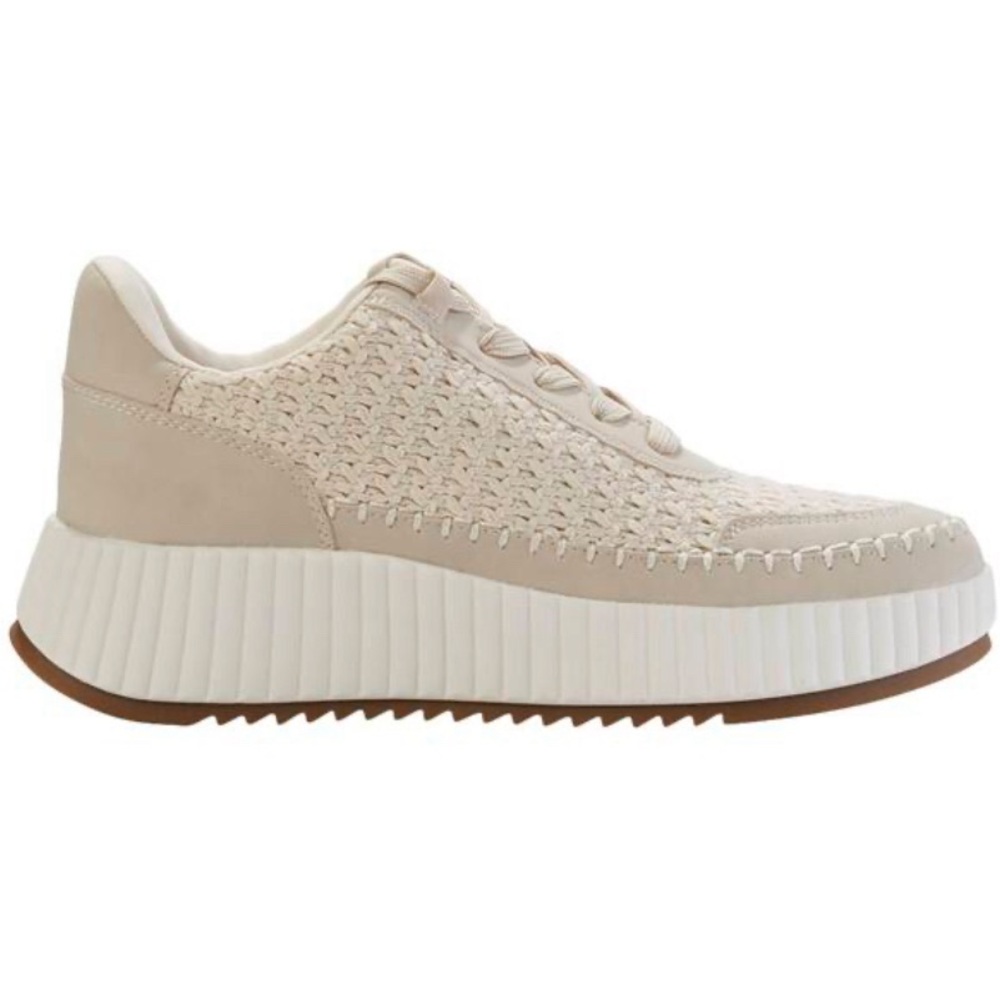 Women’s Cream Woven Platform Sneaker